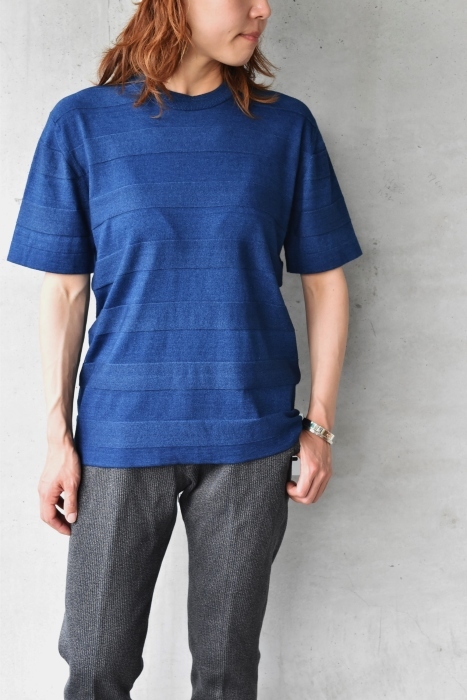 Kato Indigo SHADOW BORDER TEE!★!_d0152280_11003121.jpg