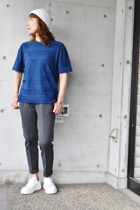 Kato Indigo SHADOW BORDER TEE!★!_d0152280_11005795.jpg