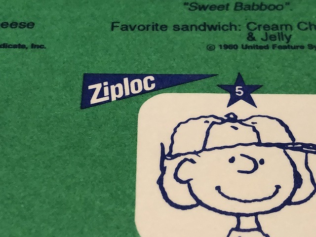 1990s Ziploc PEANUTS ベースボールトレーディングカードシート_f0197946_16555682.jpg