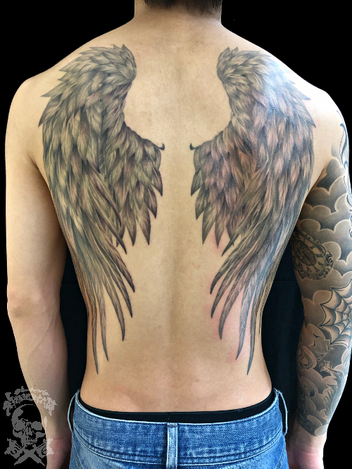 バックピース 翼 Wing 彩躯術三十六房 Chamber36tattoostudio