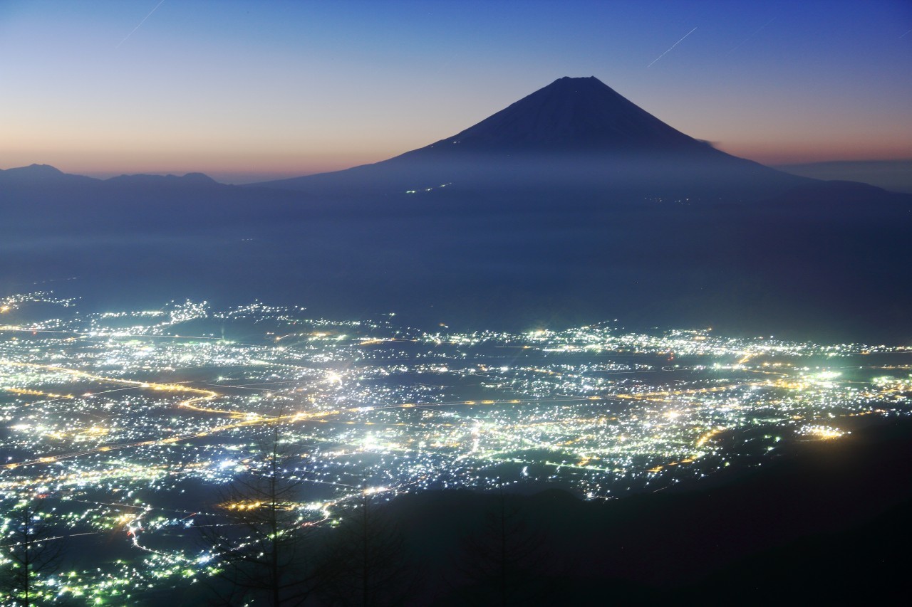甘利山の夜景 富士山大好き 写真は最高 甘利山の夜景 富士山大好き 写真は最高