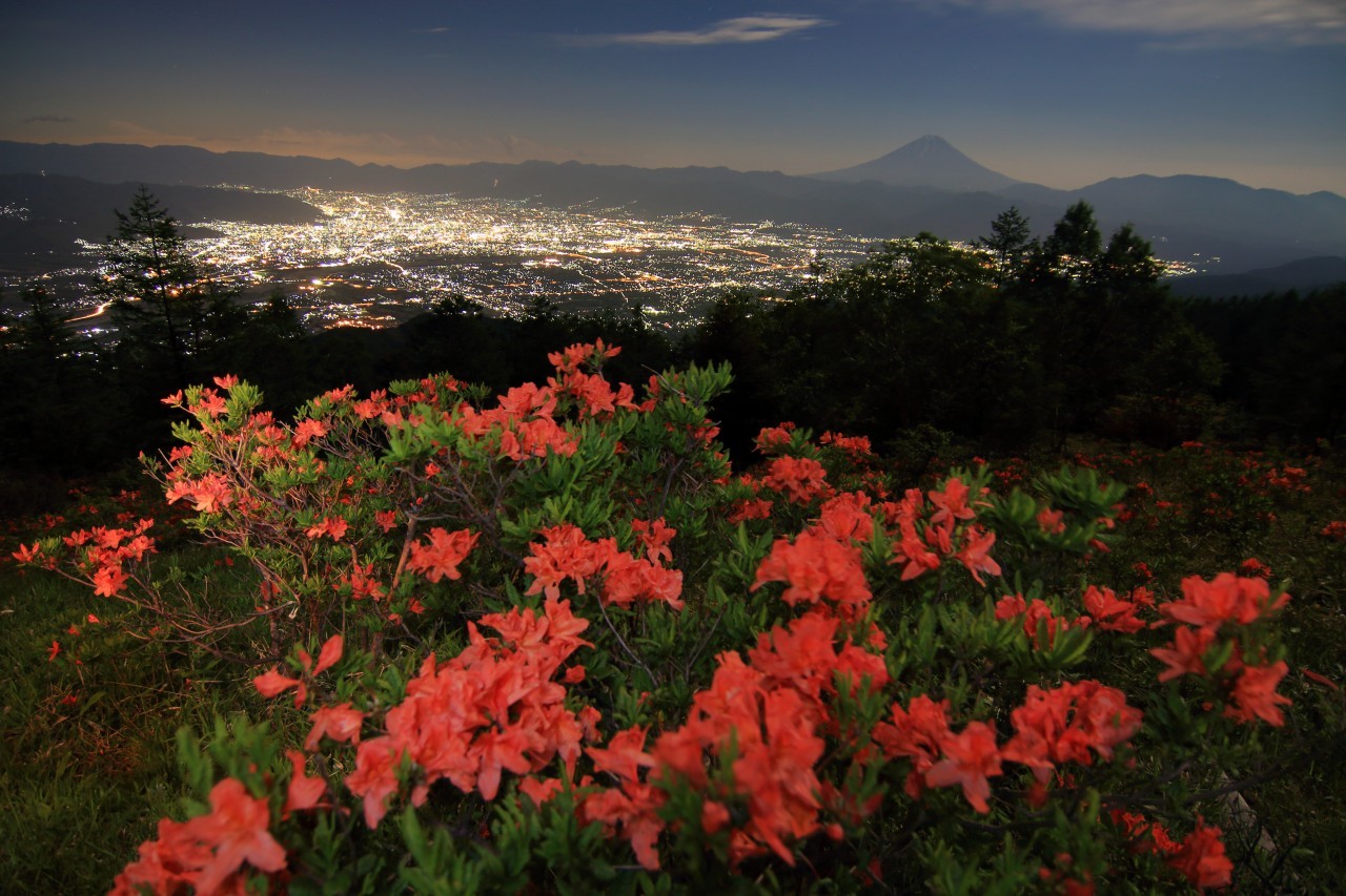 甘利山の夜景 富士山大好き 写真は最高 甘利山の夜景 富士山大好き 写真は最高