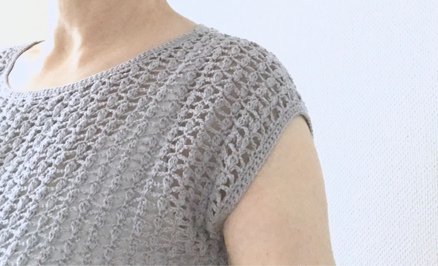 かぎ針で編むフレンチスリーブプルオーバー セーターが編みたい