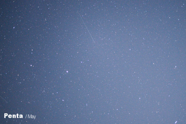 （天体）流れ星と飛行機のライト_c0227134_15483573.jpg