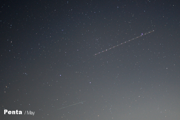 （天体）流れ星と飛行機のライト_c0227134_15495802.jpg