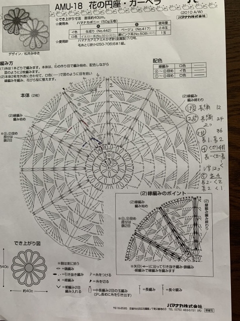 花の円座 ガーベラー2 編み図 Nphpブログ版