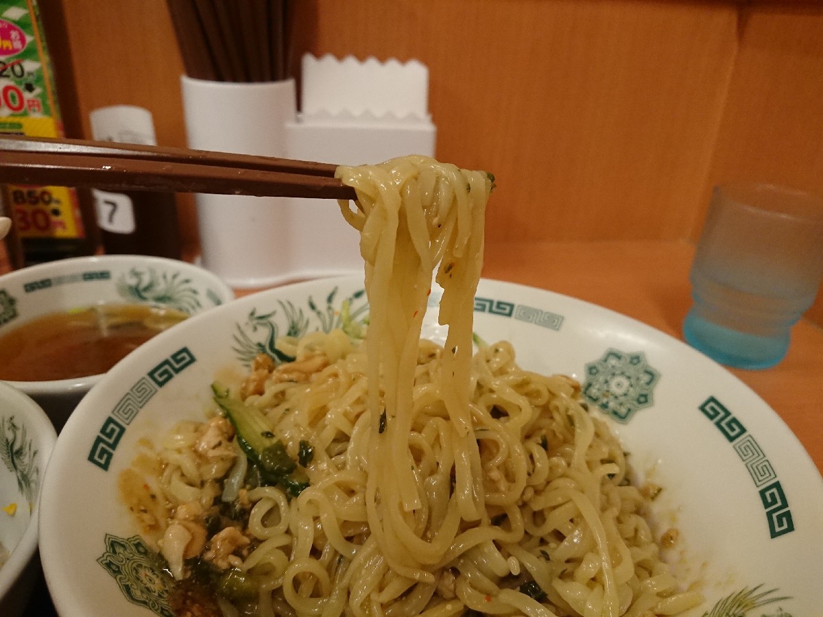 5/29  日高屋高幡不動駅前店  ガパオ汁なし麺半チャーハンセット￥830_b0042308_19115863.jpg