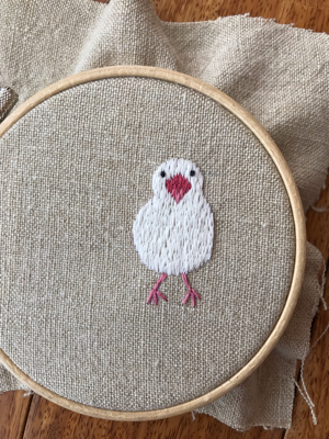 白文鳥の刺繍をしました。 : vogelhaus note