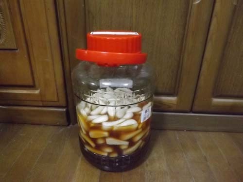 らっきょの自家製梅酢漬け&なすとじゃがいものチーズ焼き_f0019498_07073629.jpg