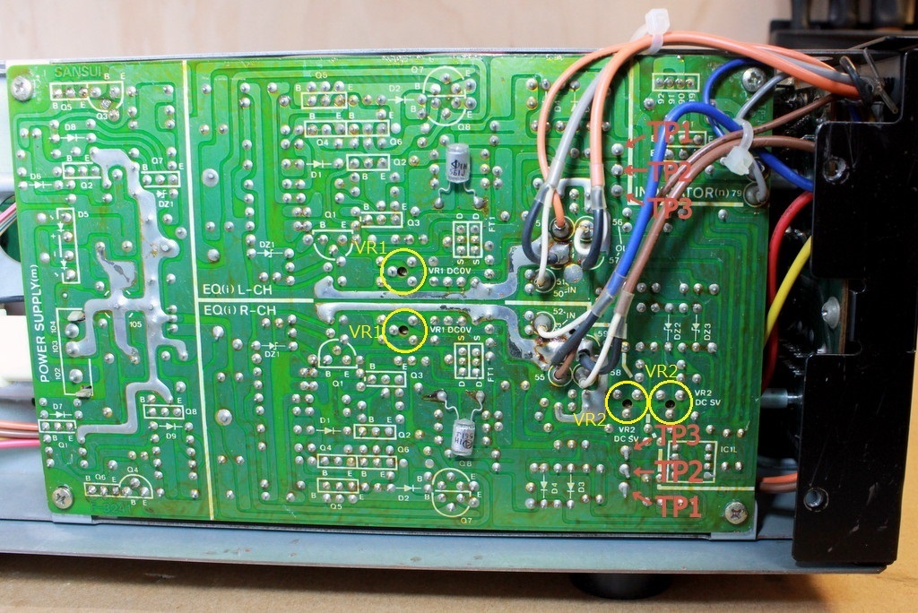 SANSUI AU-D607F EXTRA イコライザ回路調整 : 岡山ジャンク倶楽部 SANSUI AU-D607F EXTRA イコライザ回路調整 : 岡山ジャンク倶楽部