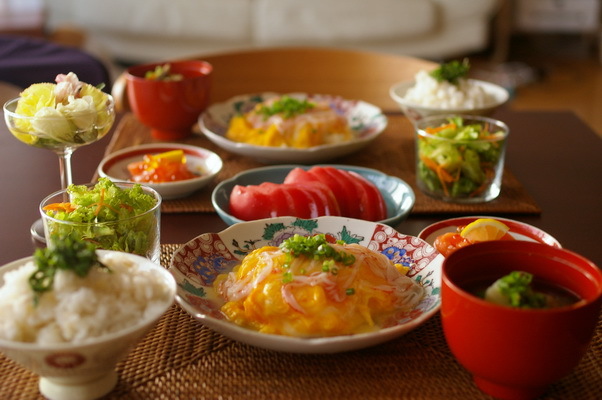 豆腐と挽肉の玉子餡かけ_d0327373_18095017.jpg