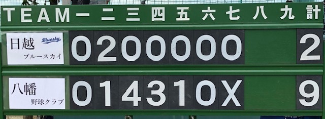 6月15日(土)練習試合結果です! vs八幡野球クラブさん_b0095176_12392182.jpeg