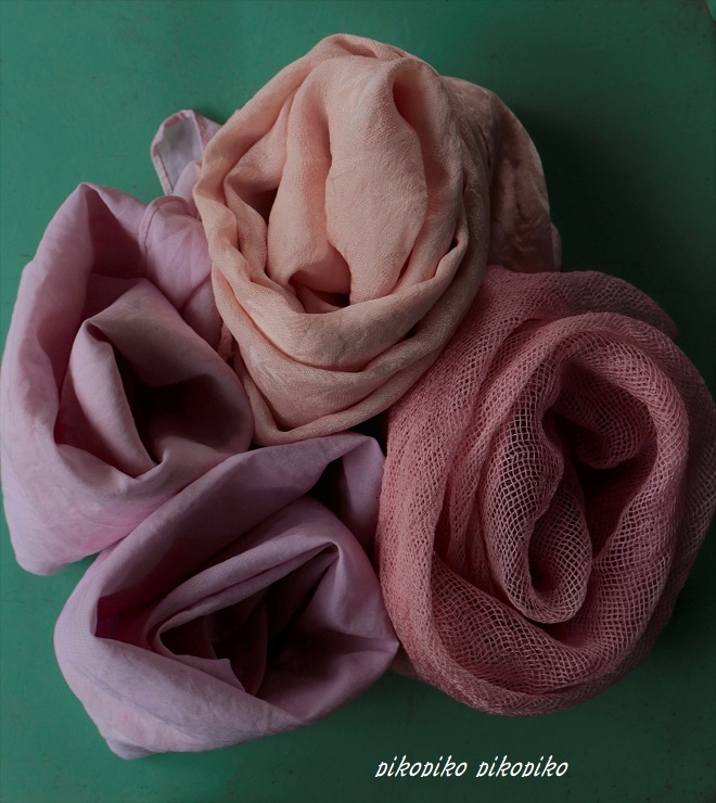 草木染 薔薇の花びら染め 成功 今が一番 草木染 薔薇の花びら染め 成功 今が一番