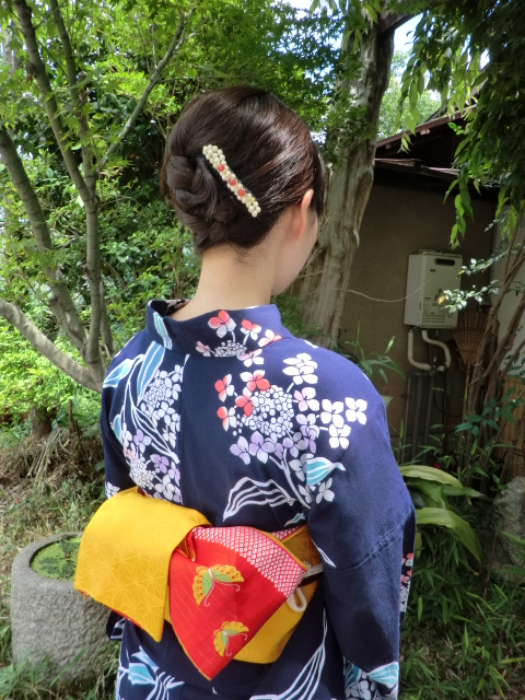 レトロな浴衣のヘアアレンジ 京都嵐山 着物レンタル 遊月 徒然日記