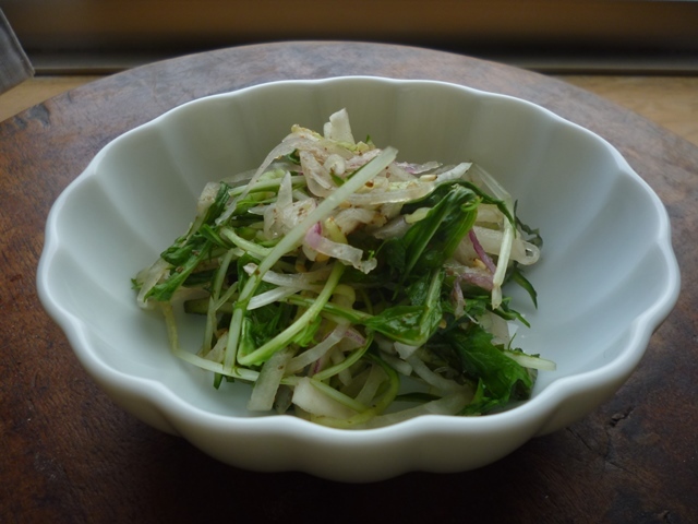 大根 水菜 大葉の千切りサラダ Leaflabo