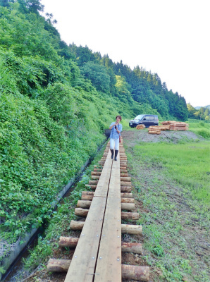 フットパスコースの木道工事が進んでいます_c0336902_21162057.jpg