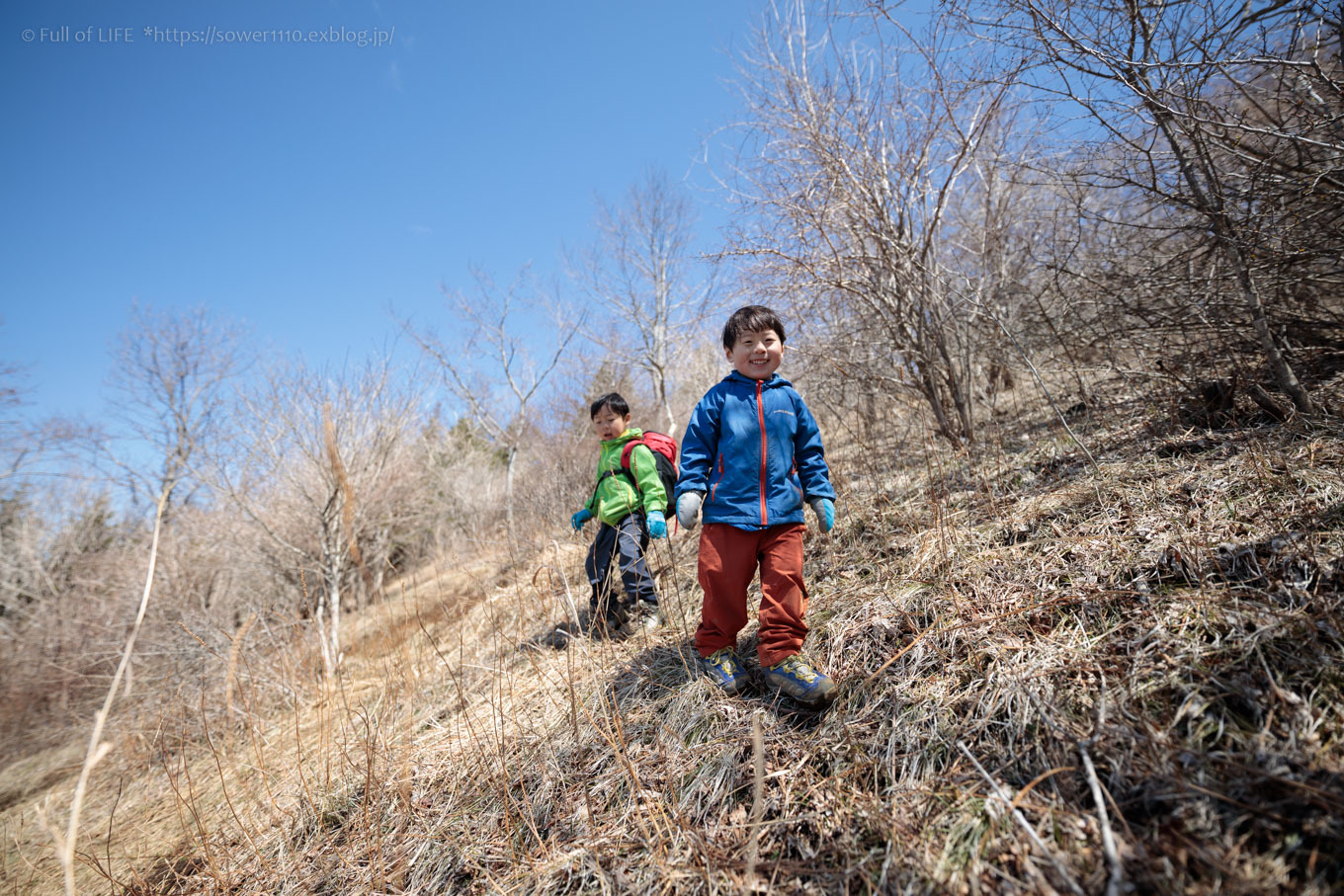 ちびっ子兄弟のチャレンジ春登山「石割山~平尾山」平尾山頂へ_c0369219_14363141.jpg