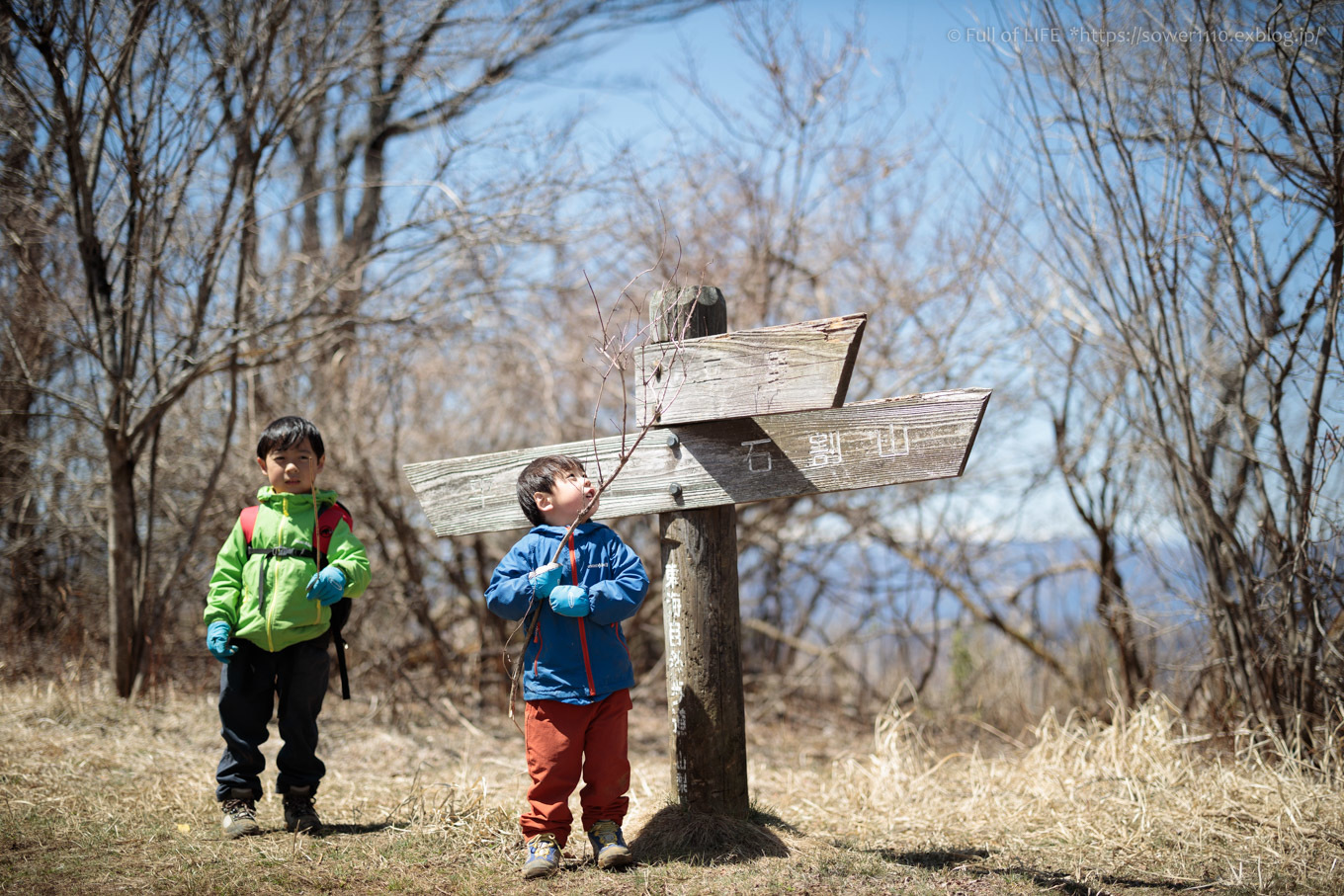 ちびっ子兄弟のチャレンジ春登山「石割山~平尾山」平尾山頂へ_c0369219_19432069.jpg
