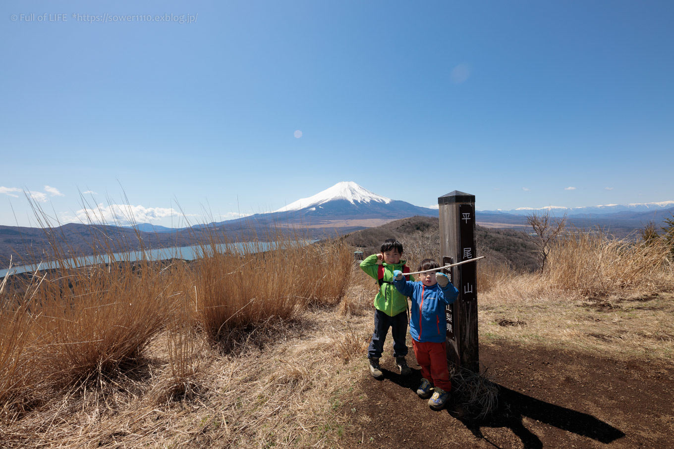 ちびっ子兄弟のチャレンジ春登山「石割山~平尾山」平尾山頂へ_c0369219_19542859.jpg