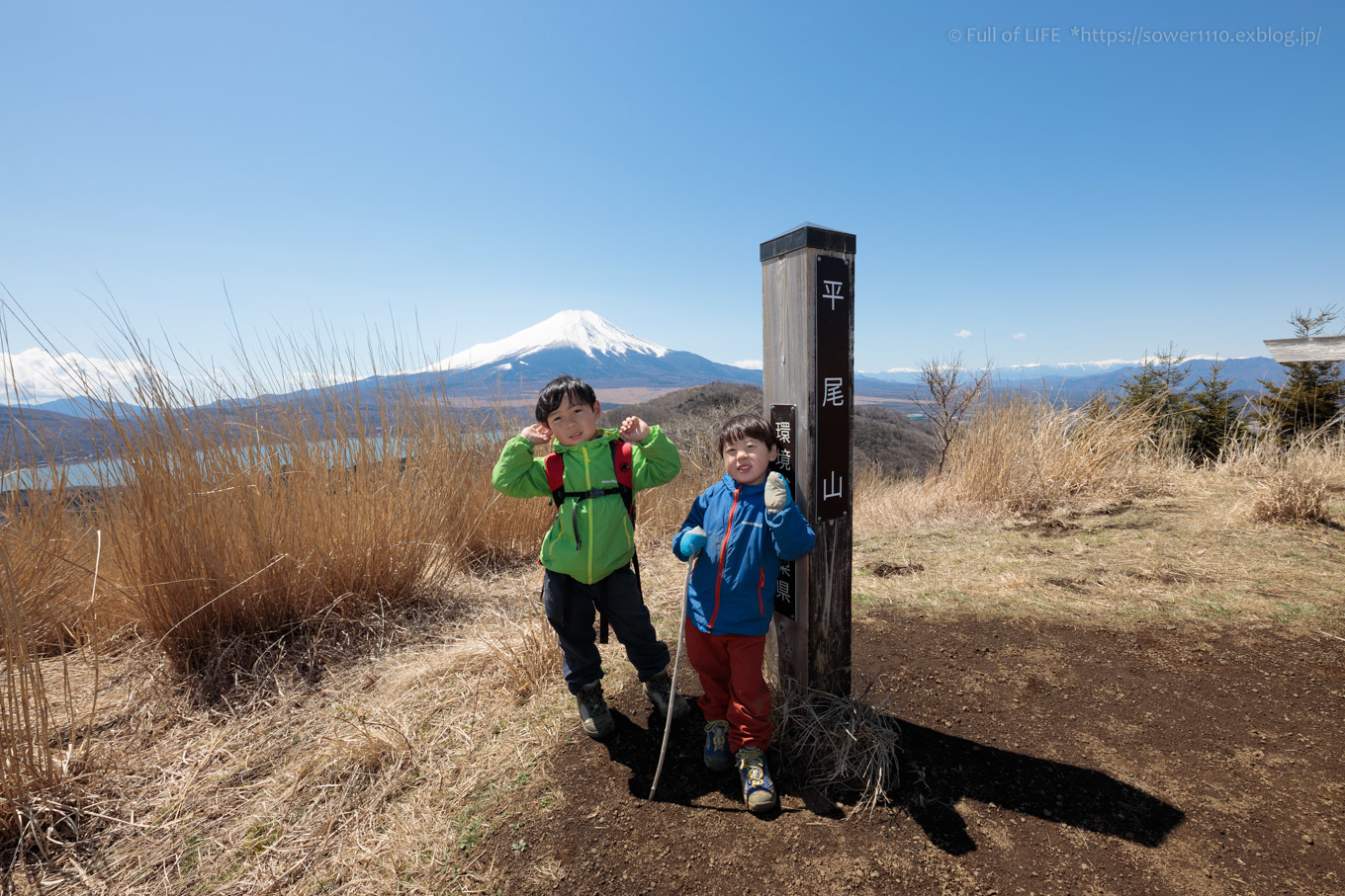 ちびっ子兄弟のチャレンジ春登山「石割山~平尾山」平尾山頂へ_c0369219_19571404.jpg