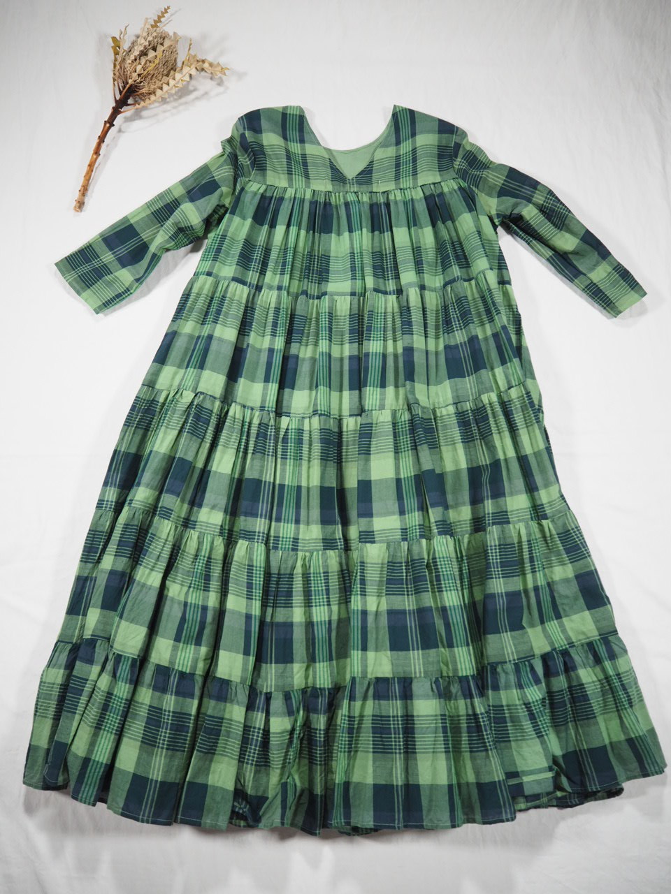Madras Check のティアードワンピ♡_e0357389_11380374.jpg