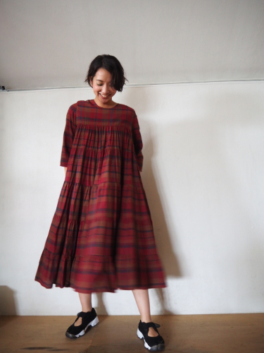 Madras Check のティアードワンピ♡_e0357389_15544939.jpg