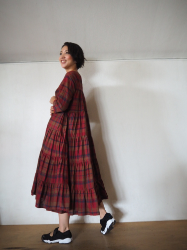 Madras Check のティアードワンピ♡_e0357389_15545074.jpg