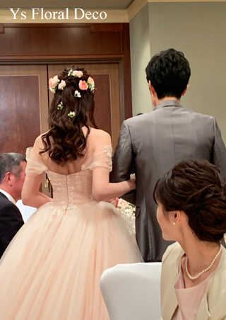 桜ピンクのドレスにあわせるブーケ&ヘッドドレス_b0113510_13403580.jpg