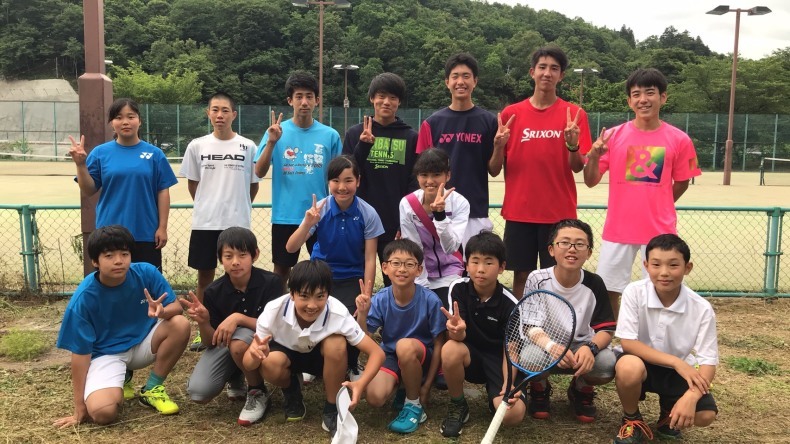 市立長野高校 中学との練習試合 伊那 Stt下平テニスチーム