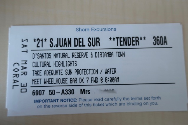 16. Coral Princess LA発着パナマ運河クルーズ「San Juan Del Sur → at Sea」_d0387165_11513592.jpg