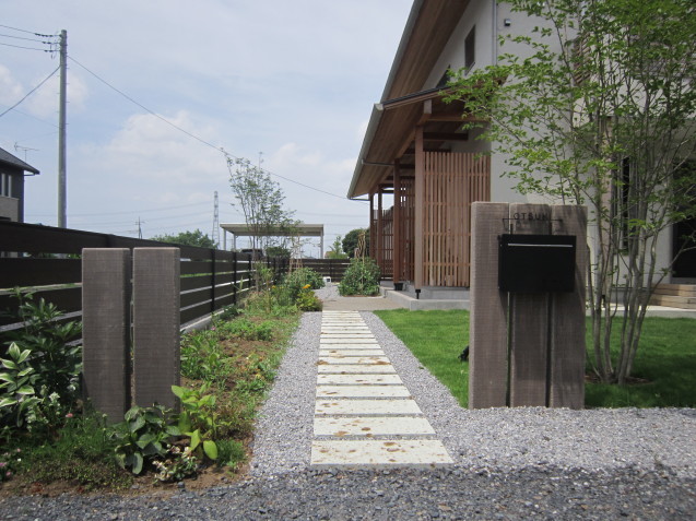 コンクリート製枕木でアクセントのあるお庭造りを!群馬県太田市_e0361918_13095233.jpg