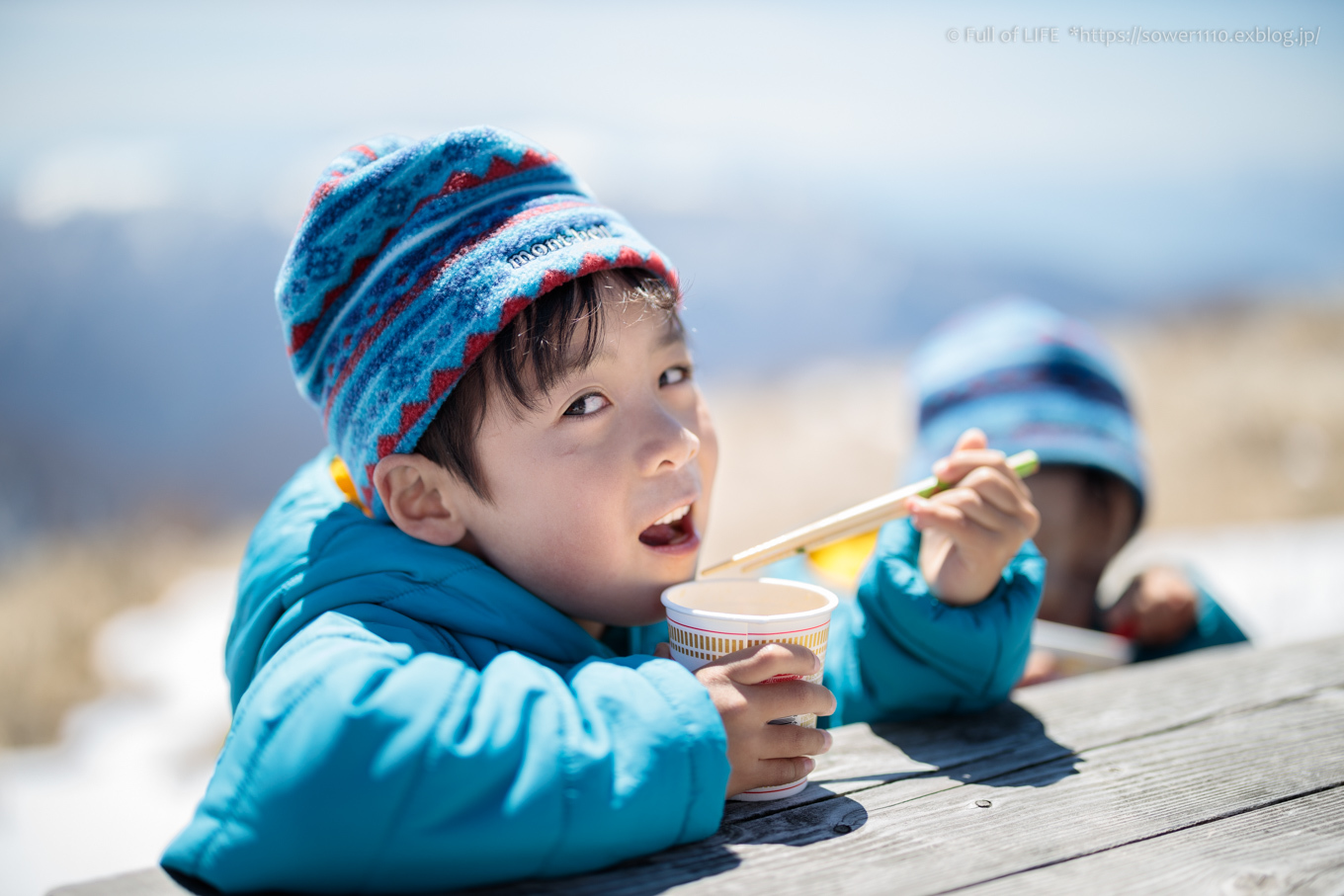 3歳5歳ちびっ子兄弟のスノーハイキング「美ヶ原高原」下山編_c0369219_10404647.jpg