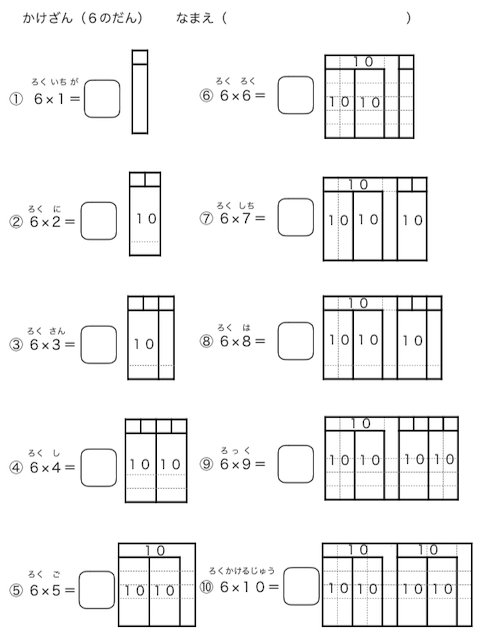 九九 練習 プリント その２ なんとなくわかる授業研究所