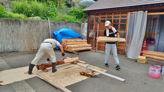 フットパスの標柱加工はみんなで_c0336902_19494758.jpg