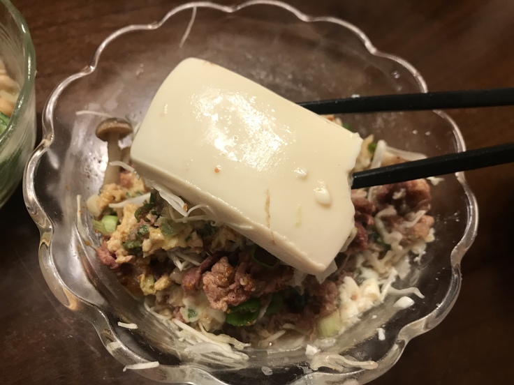 火曜の晩ごはん☆牛丼ライト風と豆のサラダ_c0212604_184317100.jpg