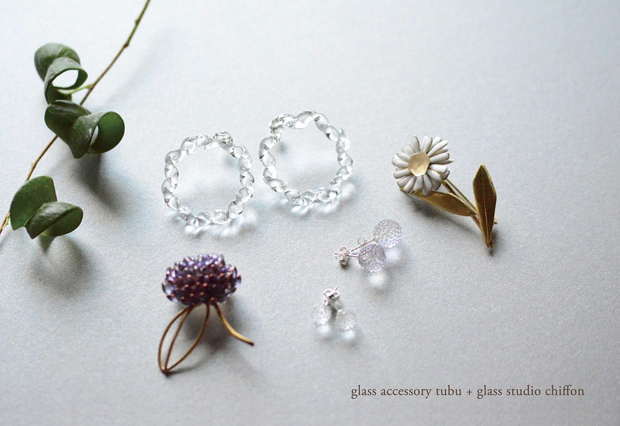 「glass accessory tubu + glass studio chiffon ガラスアクセサリー展」_f0220272_11111611.jpg