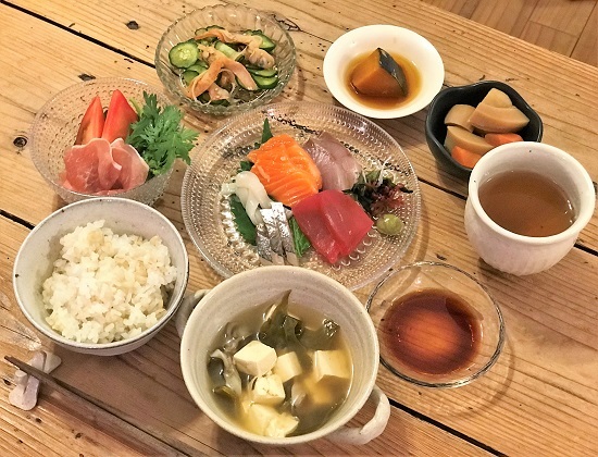 塩麹煮豚のお弁当 と おうちごはん _d0249193_21243433.jpg
