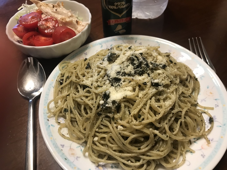 ランチは自作ジェノベーゼソースでパスタ♪_c0212604_13293121.jpg