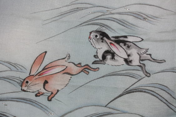 古布　木綿　ウサギ　子供着物　Japanese Antiqeu Textile Child kimono Rabbit_c0325097_11374126.jpg