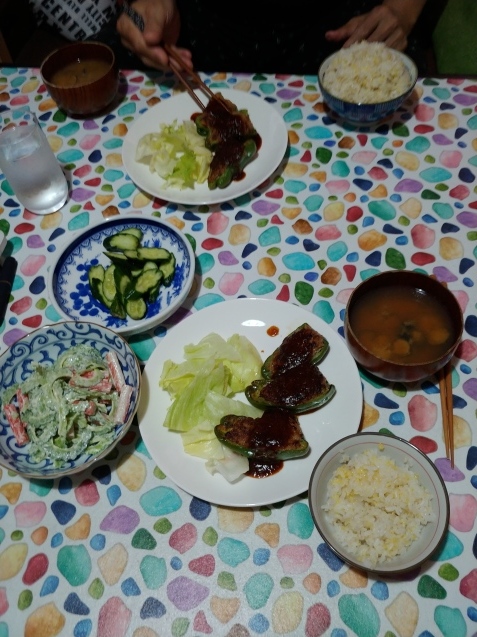ピーマンの肉詰め定食と気持ち良い?_c0162773_12163004.jpg