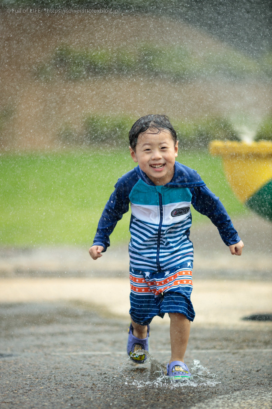 令和元年夏休み ちびっ子兄弟の水遊び!!「福岡堰さくら公園」_c0369219_13302166.jpg
