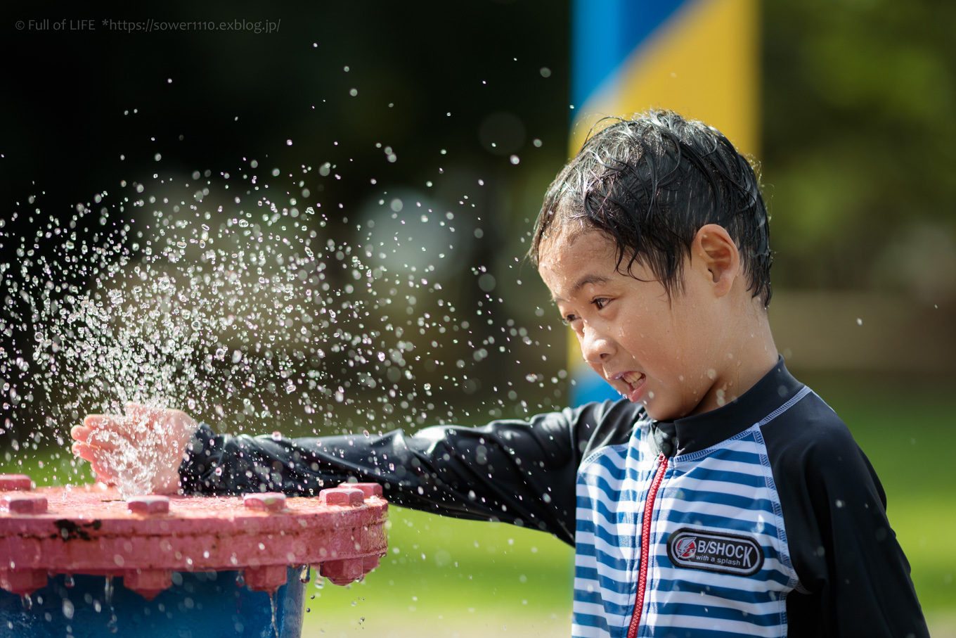 令和元年夏休み ちびっ子兄弟の水遊び!!「福岡堰さくら公園」_c0369219_15375584.jpg