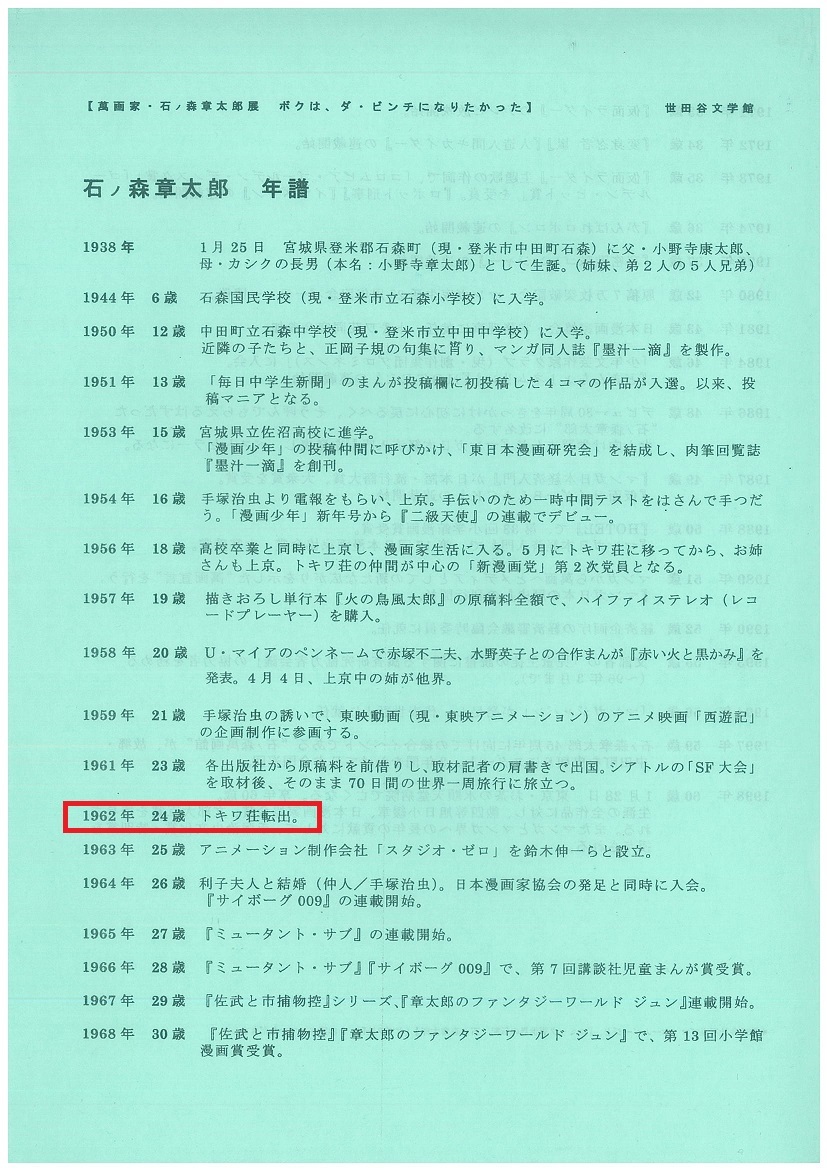世田谷文学館企画展 萬画家 石ノ森章太郎展 ボクは ダ ビンチになりたかった に行って来ましたよの巻 杉並区松ノ木ウエルシア薬局近く キミはボクを見たかい 5
