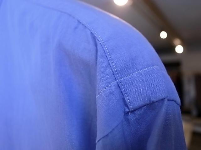 トップス comoli 17ss band collar shirt sax size2 Comoli Band Collar Shirt size 2 Sax
