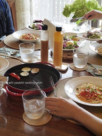 8月レギュラーレッスン〈ドレッシング2種とパスタ〉終了です_f0361692_14335801.jpg