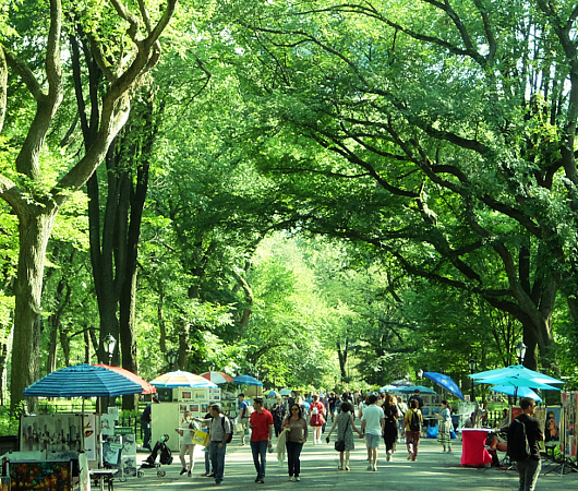 夏のニューヨークの風景、セントラルパーク最大の並木道（The Mall）_b0007805_03502089.jpg