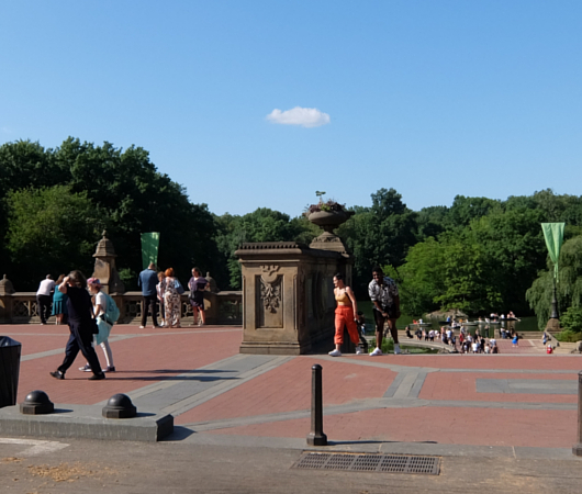 セントラルパークのベセスダ・テラス（Bethesda Terrace）から見下ろす噴水広場と湖_b0007805_05210059.jpg