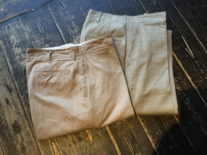 40's U.S.Army khaki trousers : BUTTON UP clothing