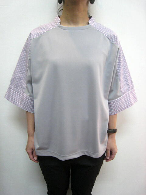 ＢＬＡＮＣ　ｂａｓｑｕｅ （ブランバスク）ＴＣストレッチ×ストライプ　ＧＲＡＹ_a0089359_17311676.jpg