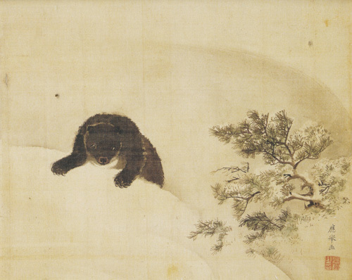 円山応挙　絹本　肉筆画 笹】円山応挙 鶏之図 絹本 肉筆 掛軸 模写 桐箱 日本画 南画 圓